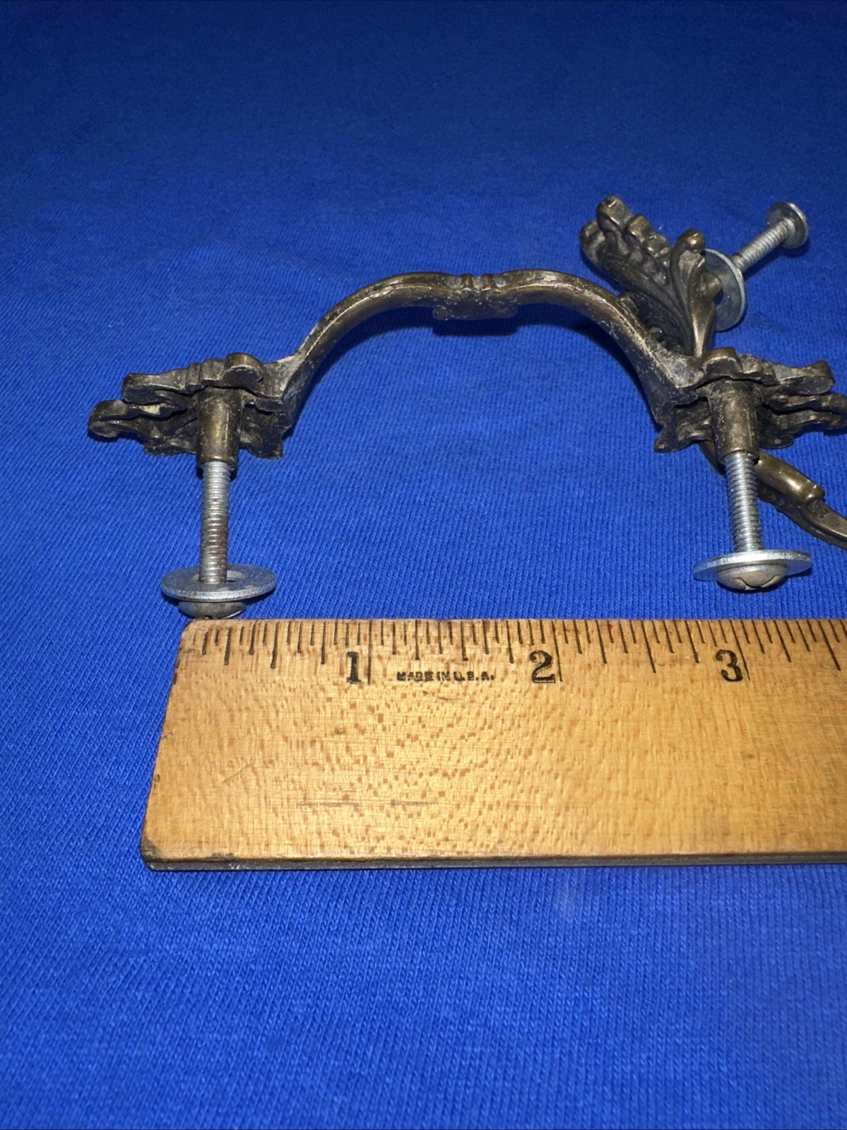 2 Vintage Cabinet Door Drawer Pulls Bureau Etc, Used