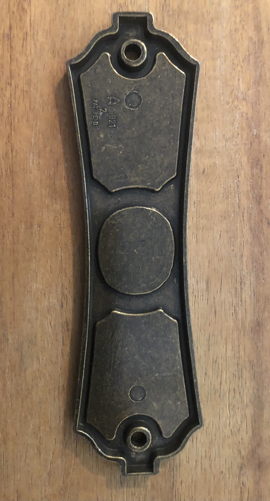 Vintage Antique Brass Ajax Back Plate Cabinet Drawer Set Of 6 #821 NOS
