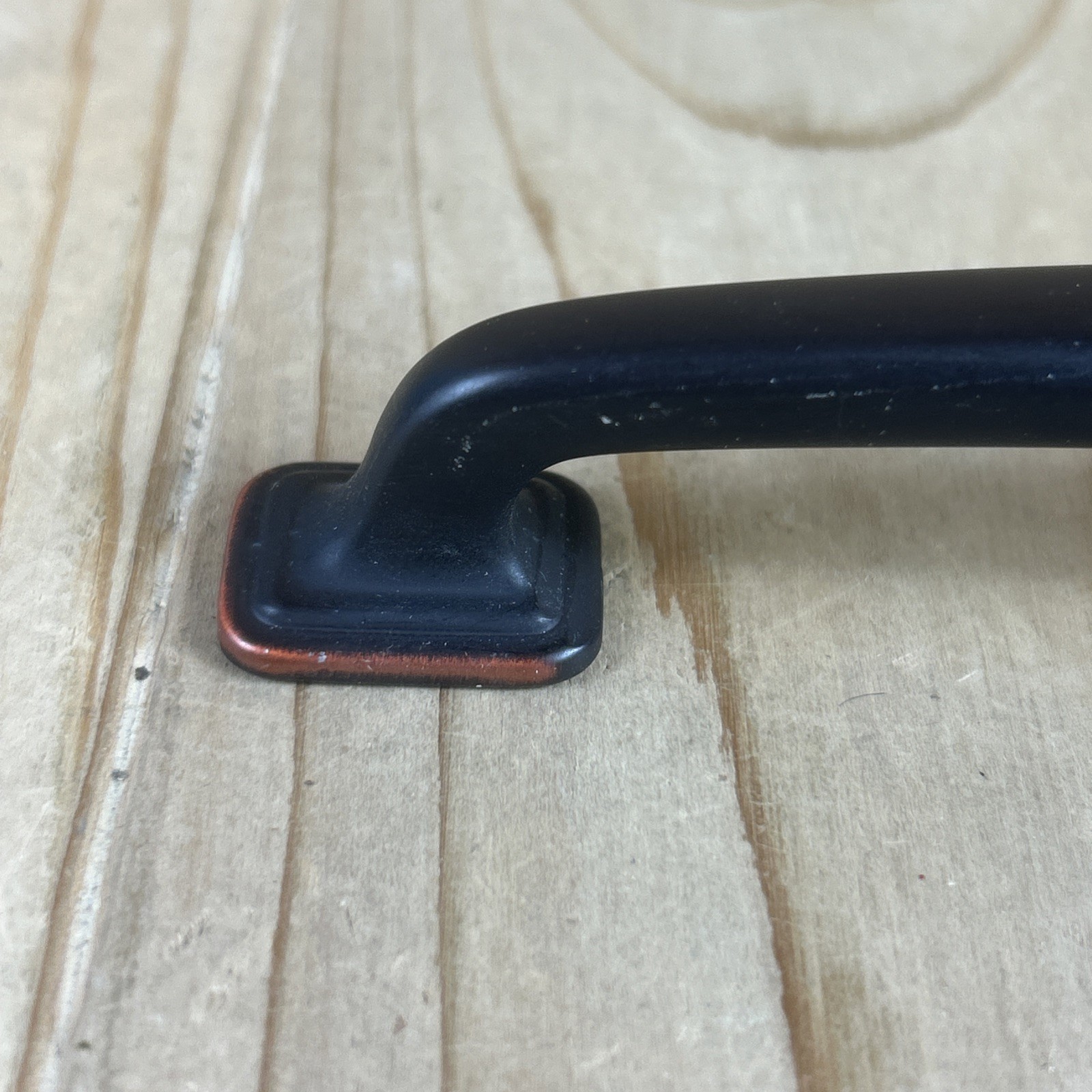 Vintage Drawer Pull Cabinet Handle One Piece Black Brass 6 x 3/4 Inch