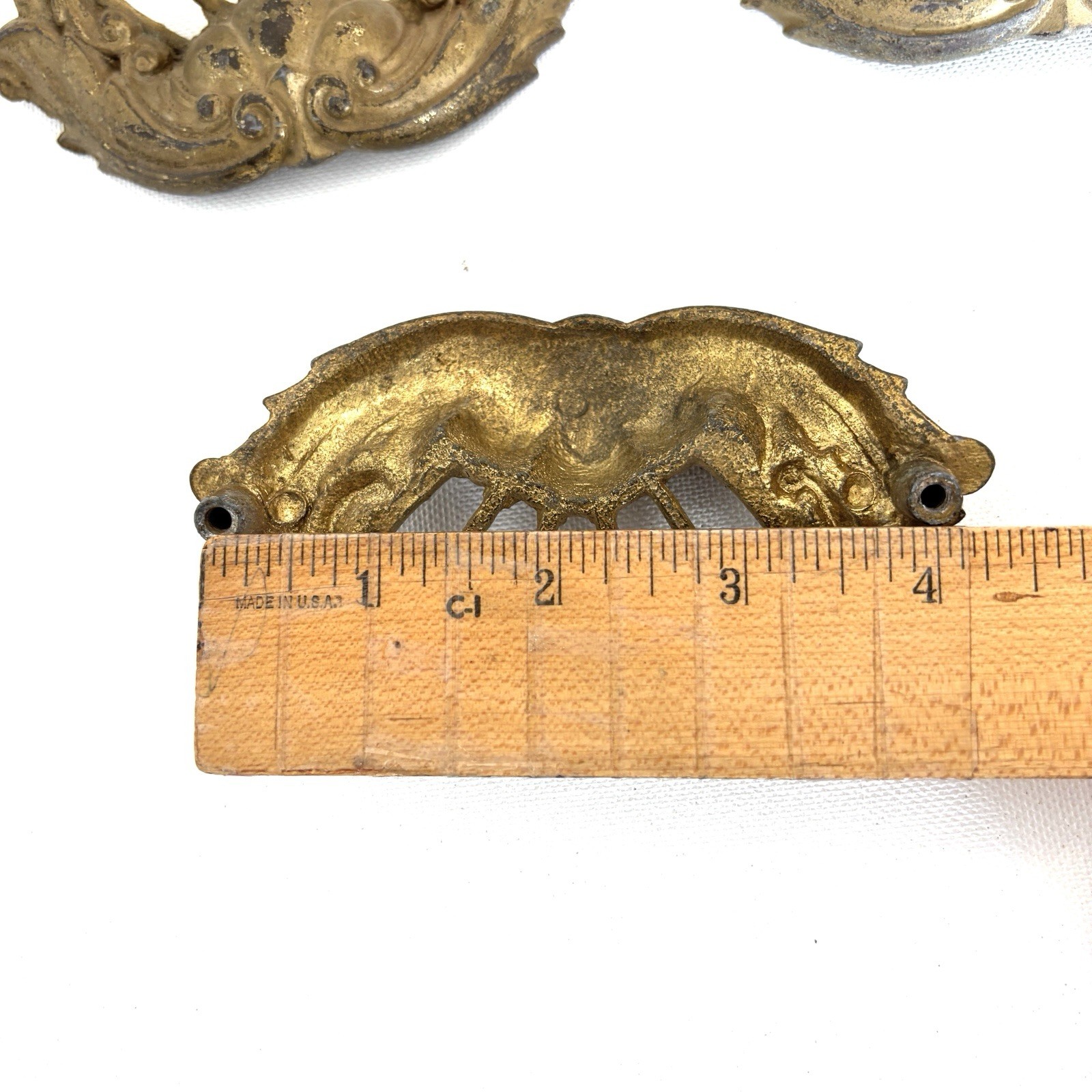 3 door drawer pulls handles hardware antique ornate 1800’s Victorian furniture
