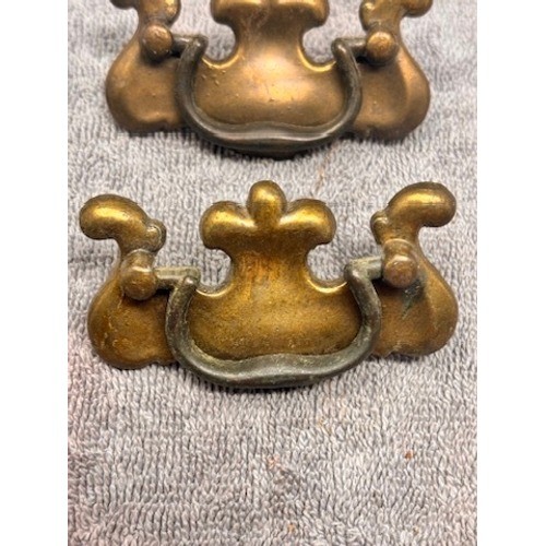 Vintage Belwith Brass Batwing Chippendale Drawer Pulls Set of 3 Cabinet Handles