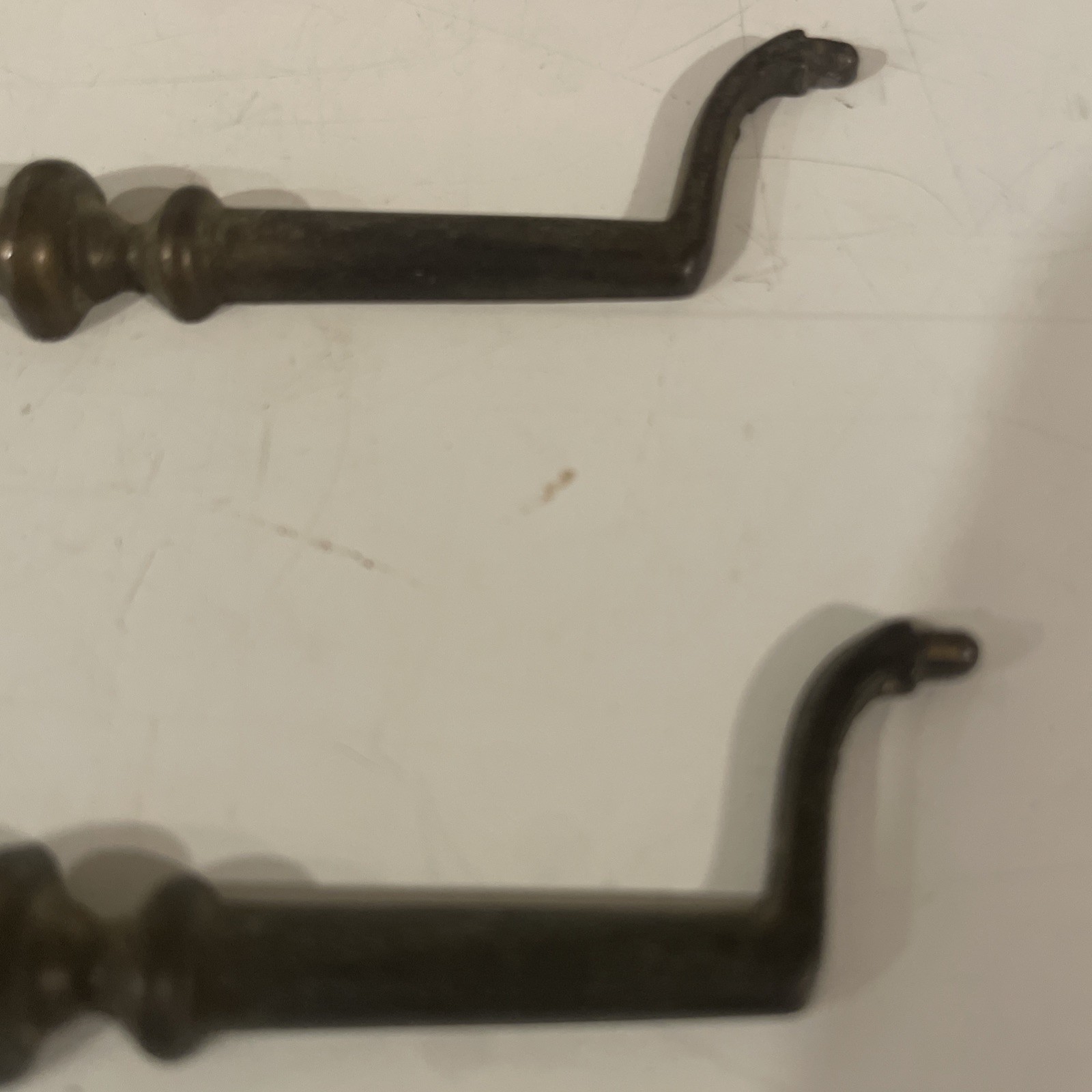 Solid Brass Vintage MCM Square Handle Drawer Bail Drop Pull Handle LOT OF 4