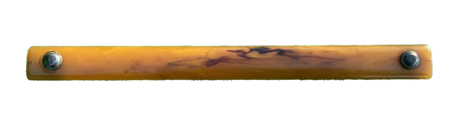RARE 7.75” Art Deco Antique Hardware Brass & Tortoise Amber Bakelite Drawer Pull