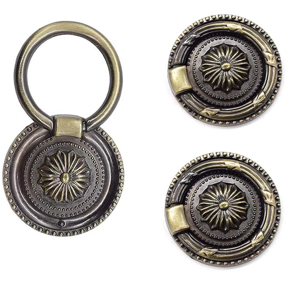 6 Pack Antique Drawer Pulls Bronze Round Dresser Knob Vintage Cabinet Handles