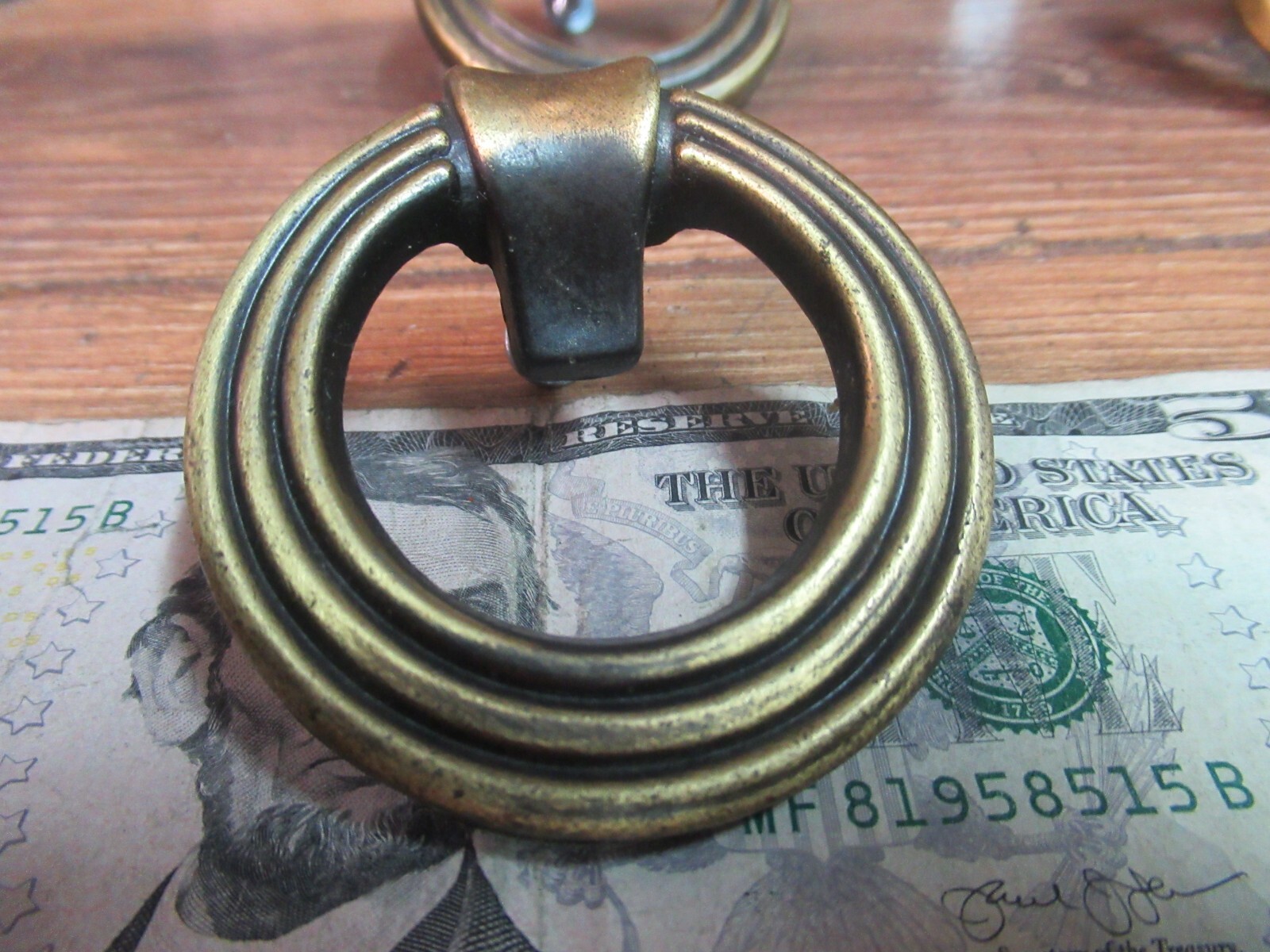 VINTAGE MID CENURY ORNATE BRASS 2″ ROUND DRAWER PULL HARDWARE DOOR HANDLES