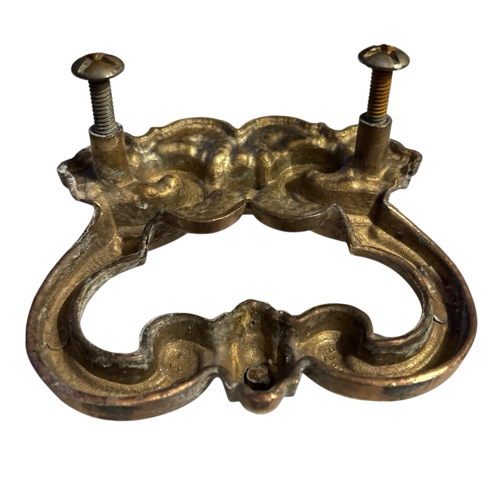 3” Brass Finger Pull Drawer Handle Ornate Victorian Set of 4 Antique Vintage