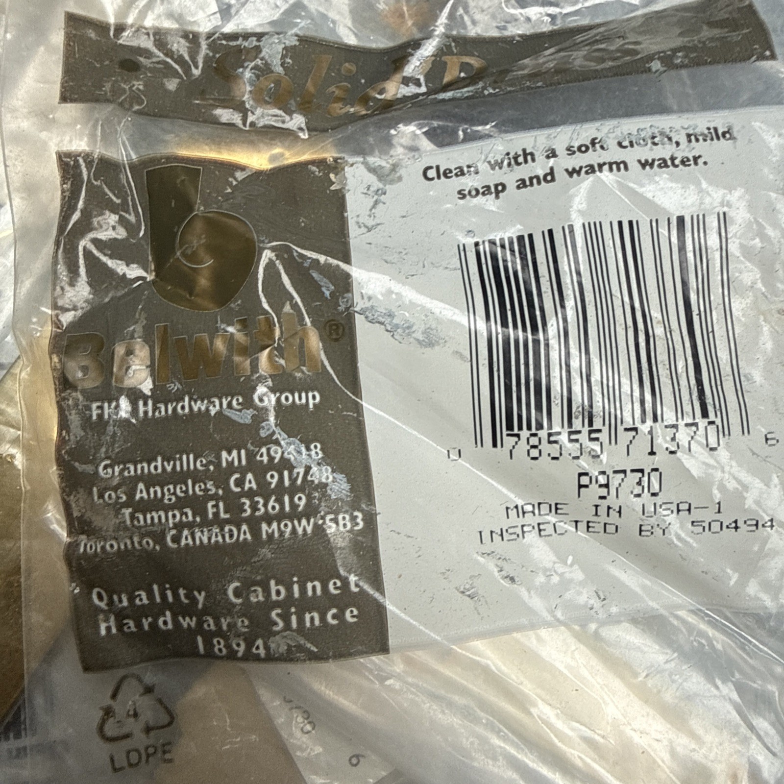 NOS 6 Total 1 Not In Package Vintage Brass Backplate DOOR KNOB PULL 4″ Basic