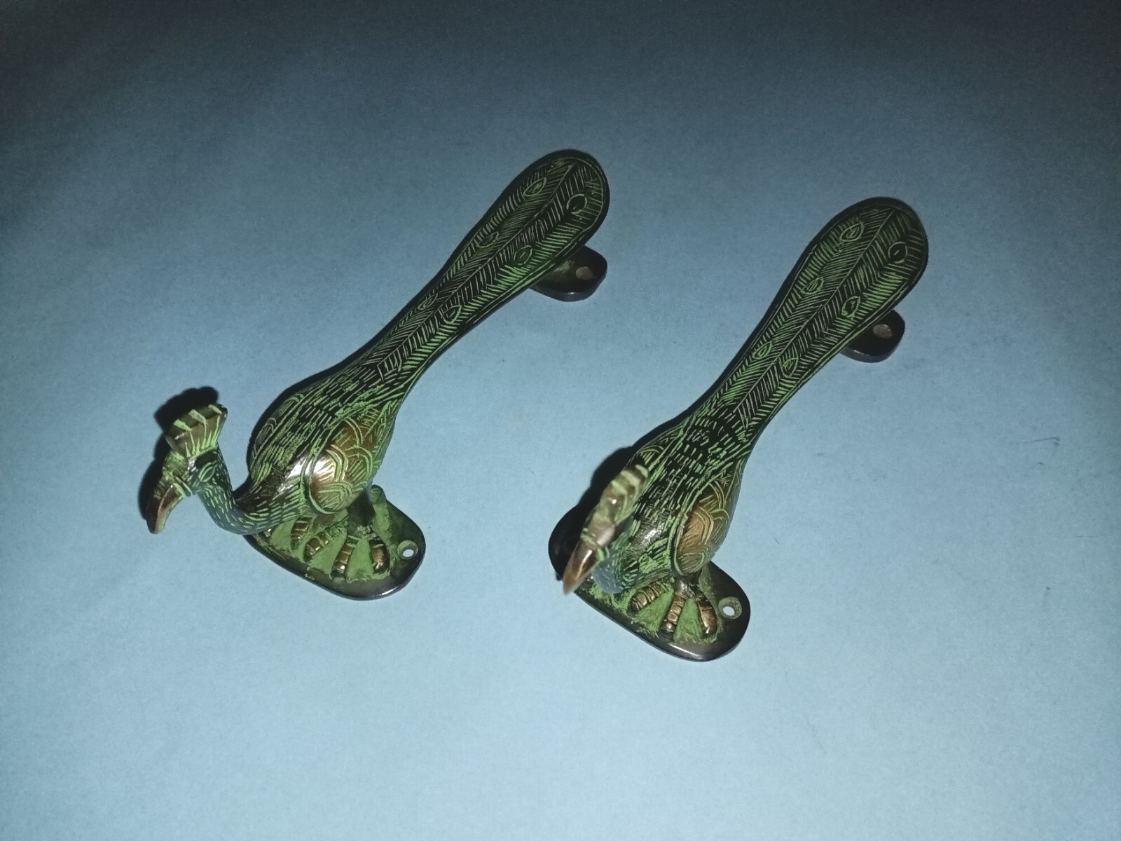Bird Shape Door Pull Grip Victorian Brass Peacock Handle With Fingers Base HK503