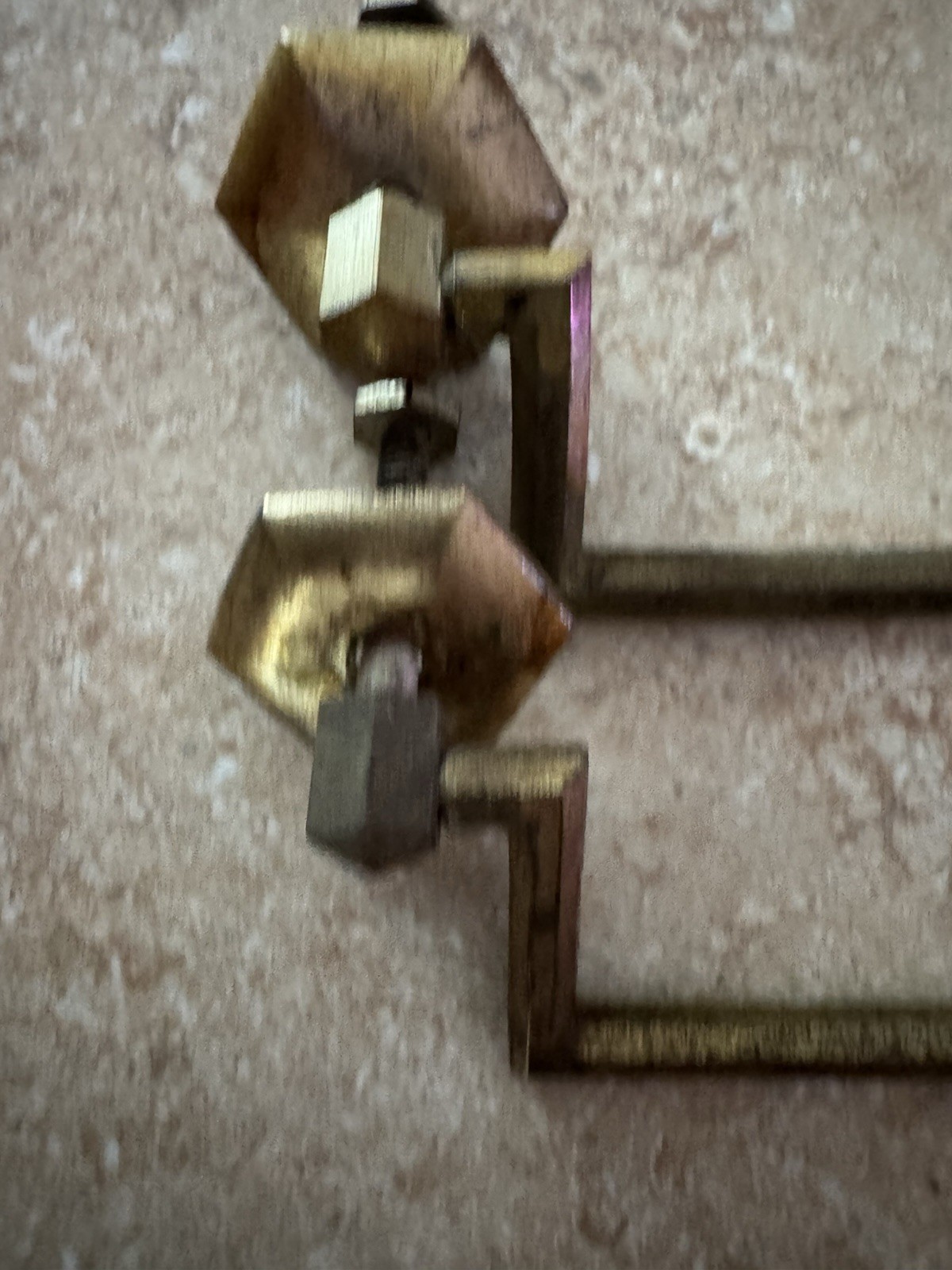 Vintage Antique Set Of 2 Colonial Revival Victorian Bail Drawer Pulls Hexagon