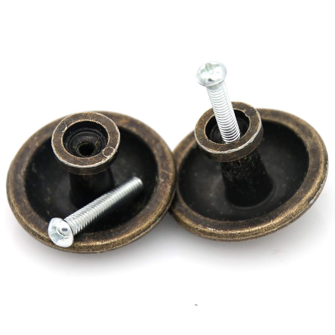 LXZ 6 PCs Vintage Antique Brass Knobs Handles Pulls with Flower Pattern for Cabi
