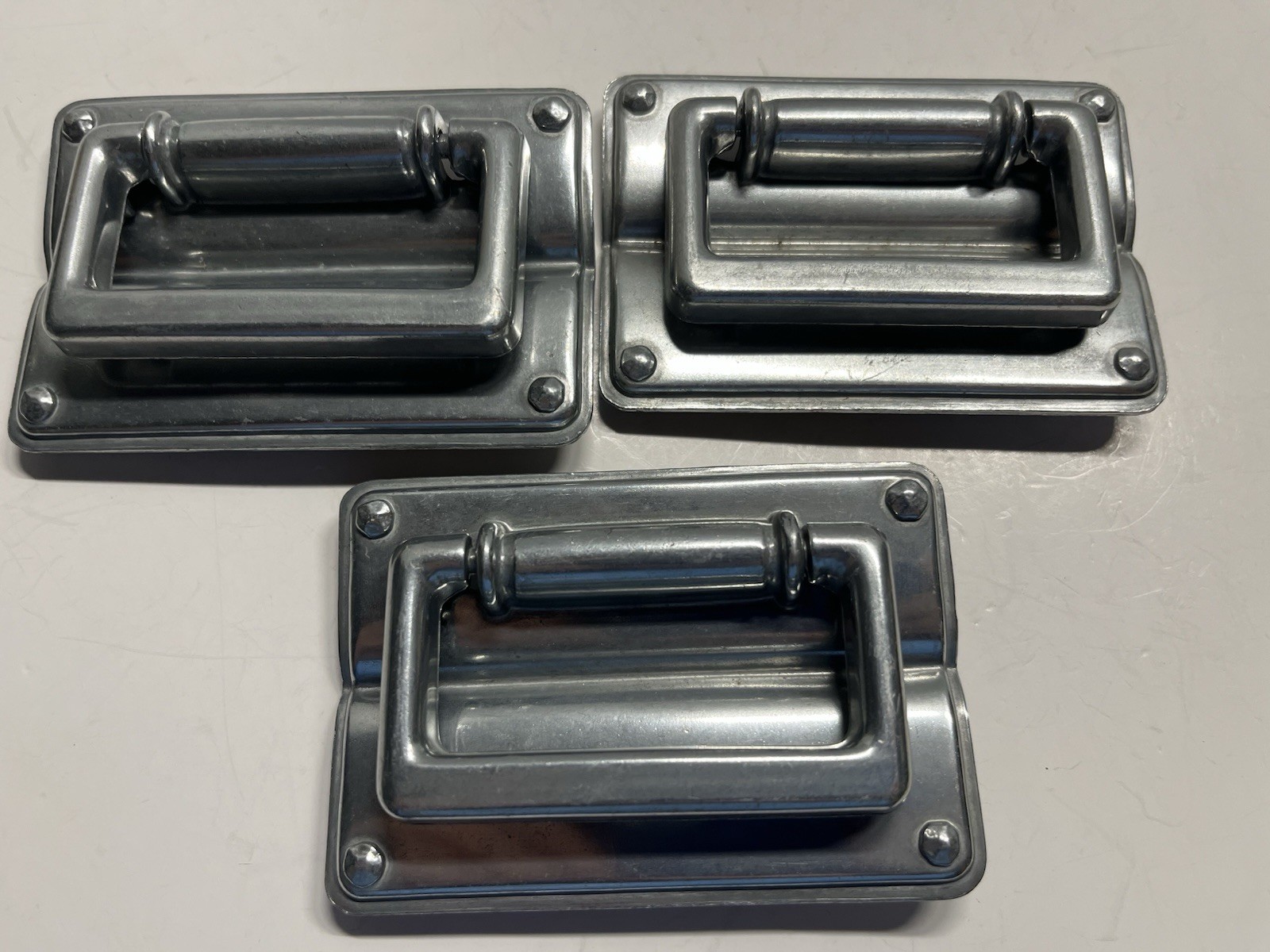 Vintage Lot (9) NOS KBC Mixed Heavy Rectangular Recessed Drop Bail Pulls