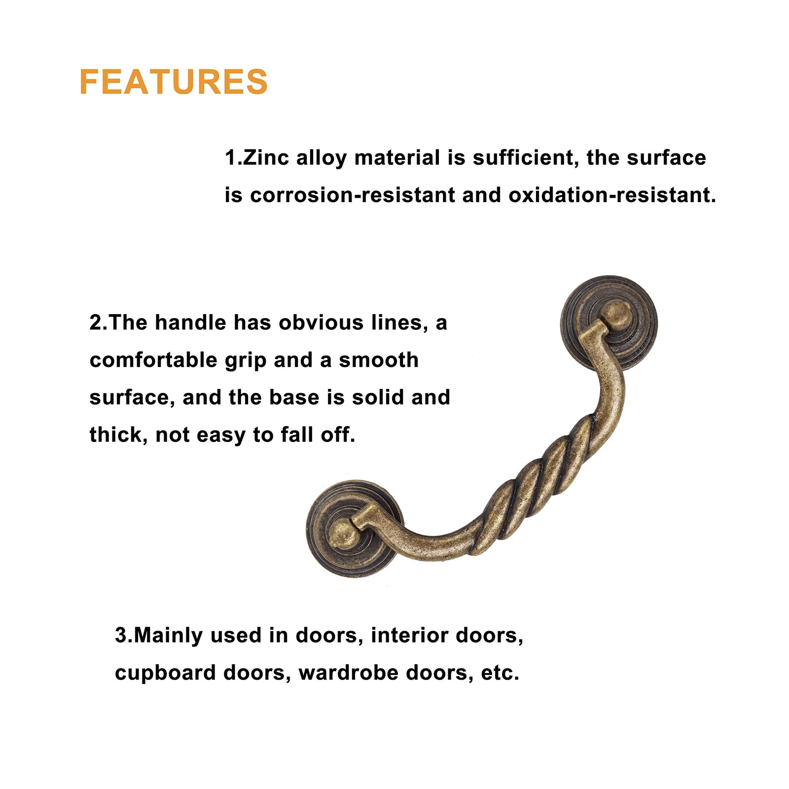 Binifimux 2-Pack 4.25 Vintage Cabinet Pulls Bronze Tone For Doors Cupboard