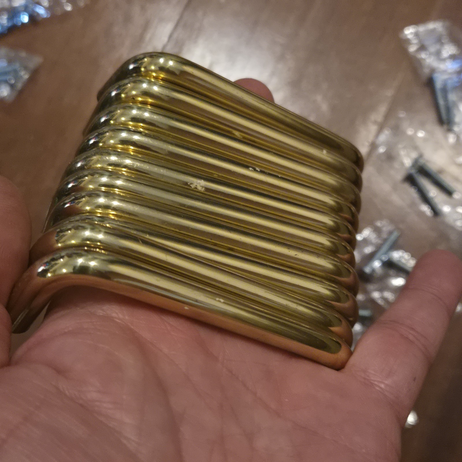 Lot of 20 Solid Polished Brass 3 Inch Drawer Pulls with Screws