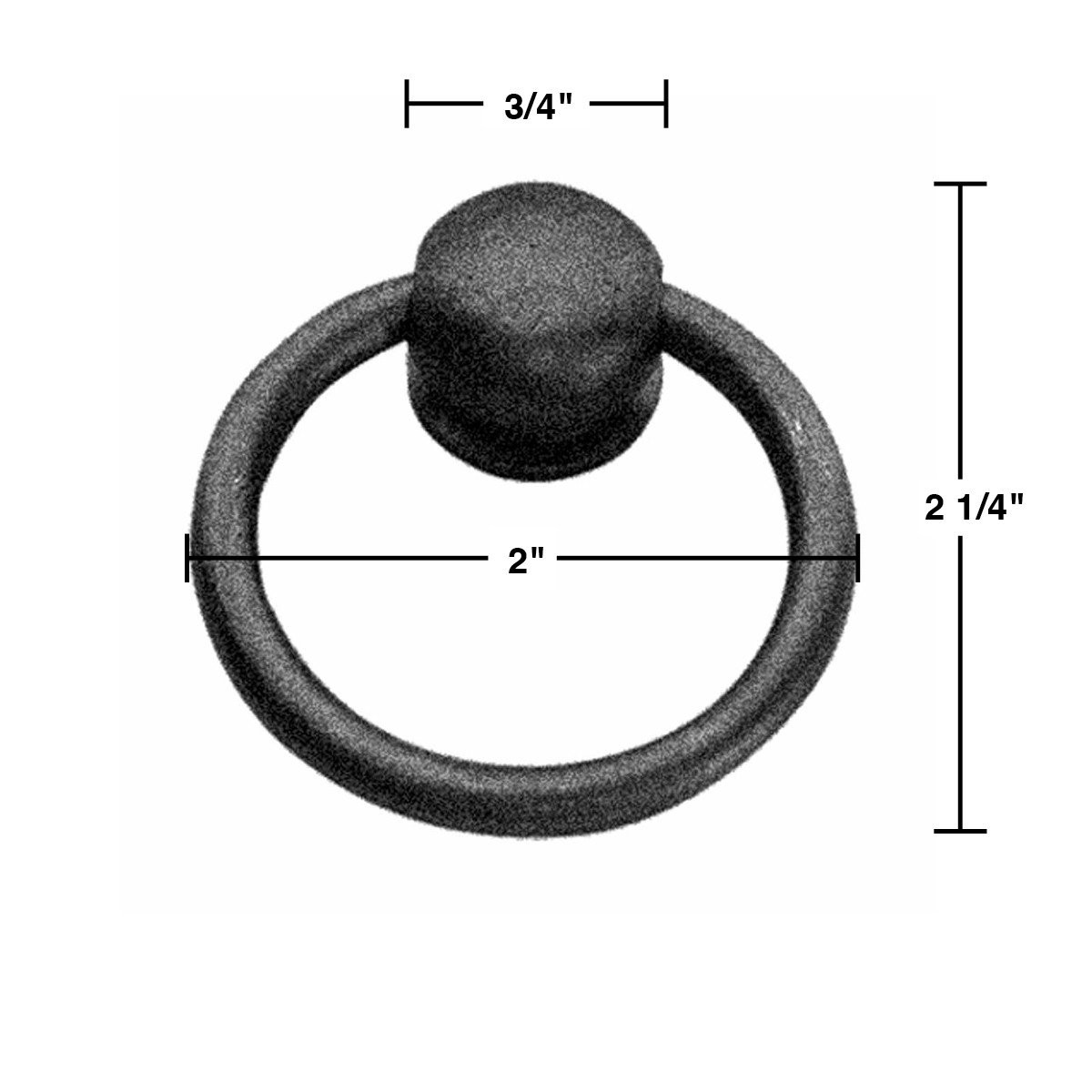 Renovators Supply Manufacturing Black Wrought Iron Mission Cabinet Ring Pull