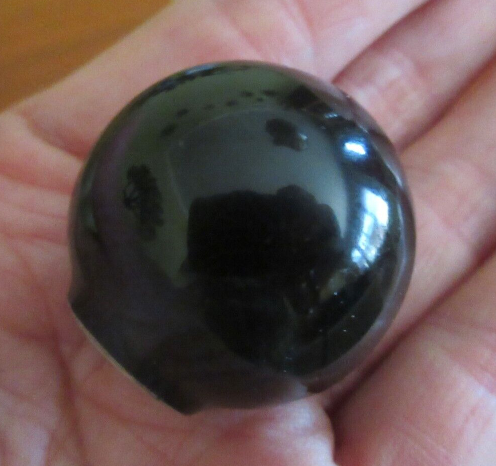 Vintage Retro MCM set of Four 1 1/4″ Round Ceramic Black Ball door drawer knobs