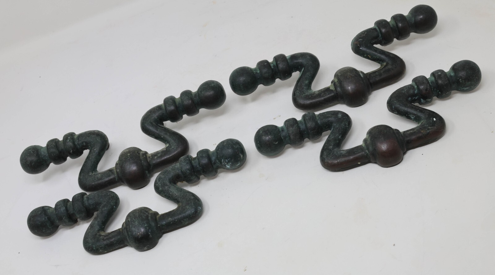 Antique Matching Set of Four (4) Drawer Pulls Handles 7″ Long 2″ CTC #1589 P2910