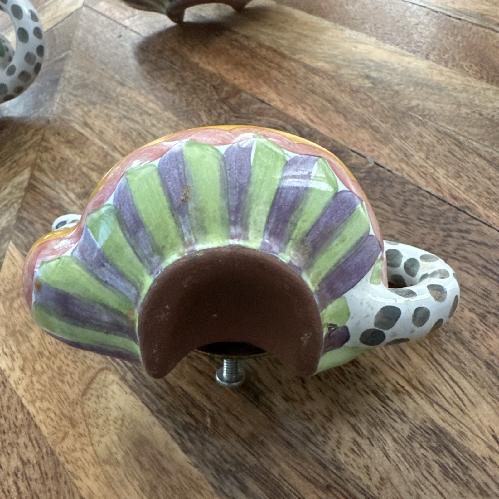 Mackenzie Childs Piccadilly Teapot Decor/ Drawer Pull /Knob/