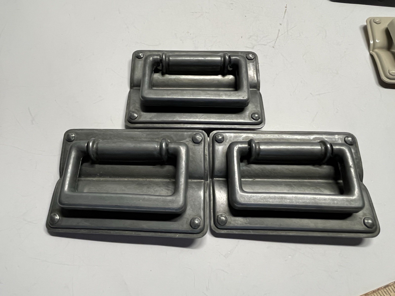 Vintage Lot (9) NOS KBC Mixed Heavy Rectangular Recessed Drop Bail Pulls
