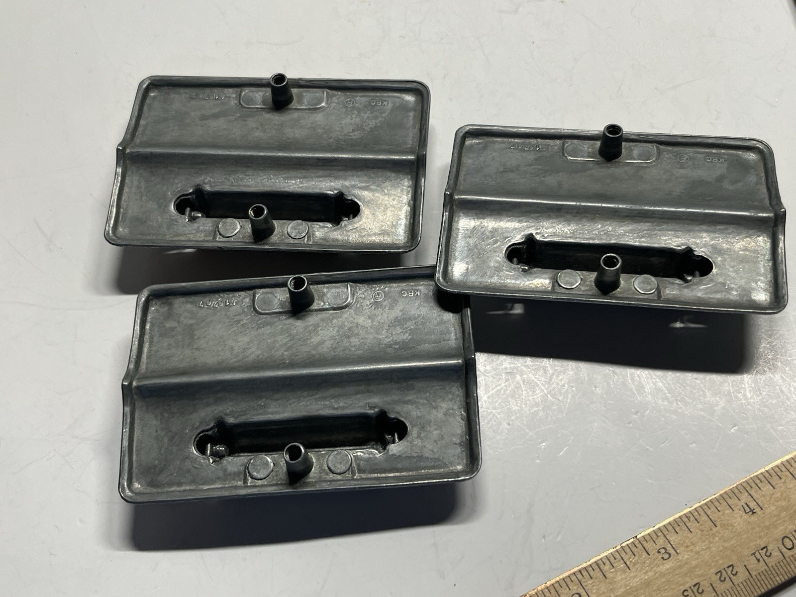 Vintage Lot (9) NOS KBC Mixed Heavy Rectangular Recessed Drop Bail Pulls