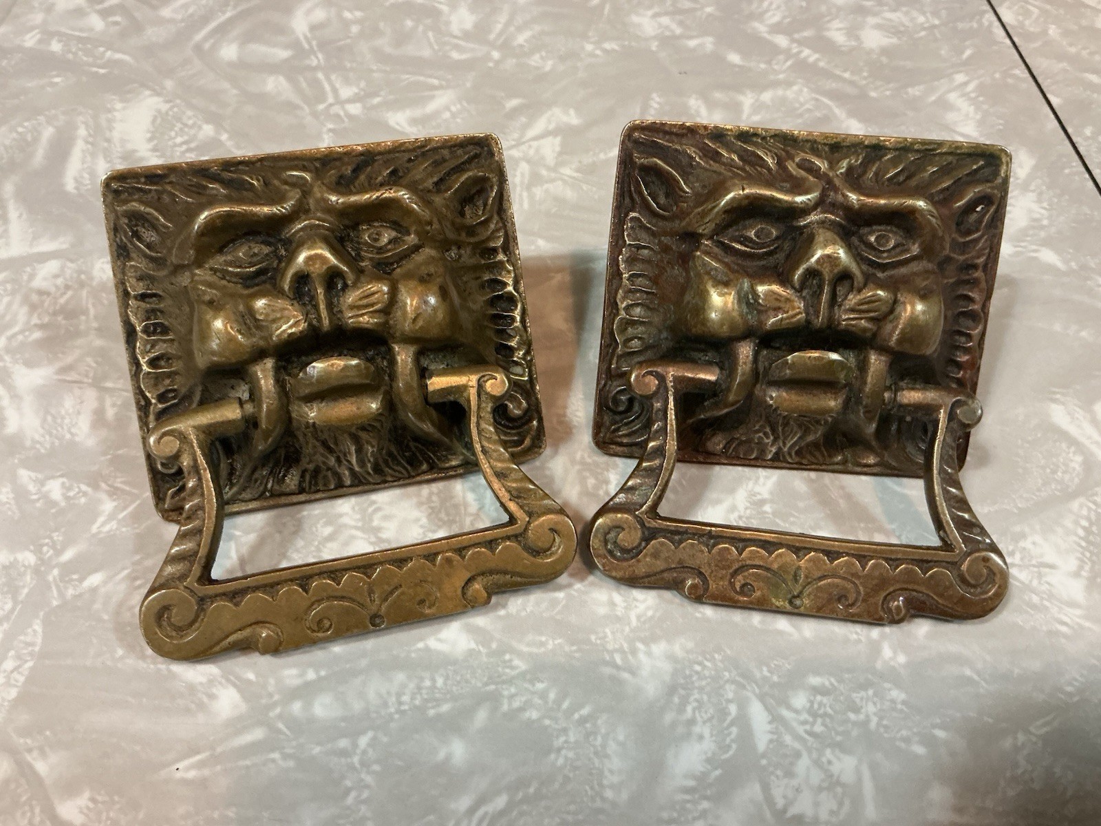 FANCY VICTORIAN LION “OLD MAN WINTER” BRONZE OLD Original Priced per pull