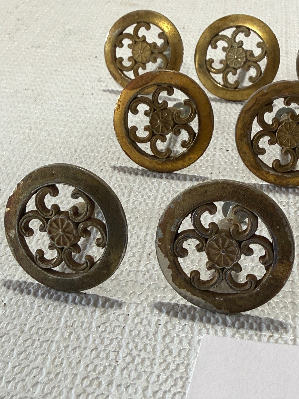 13 piece Vintage Allison Brand Cabinet Knobs Ornate Spanish Style Hardware 315