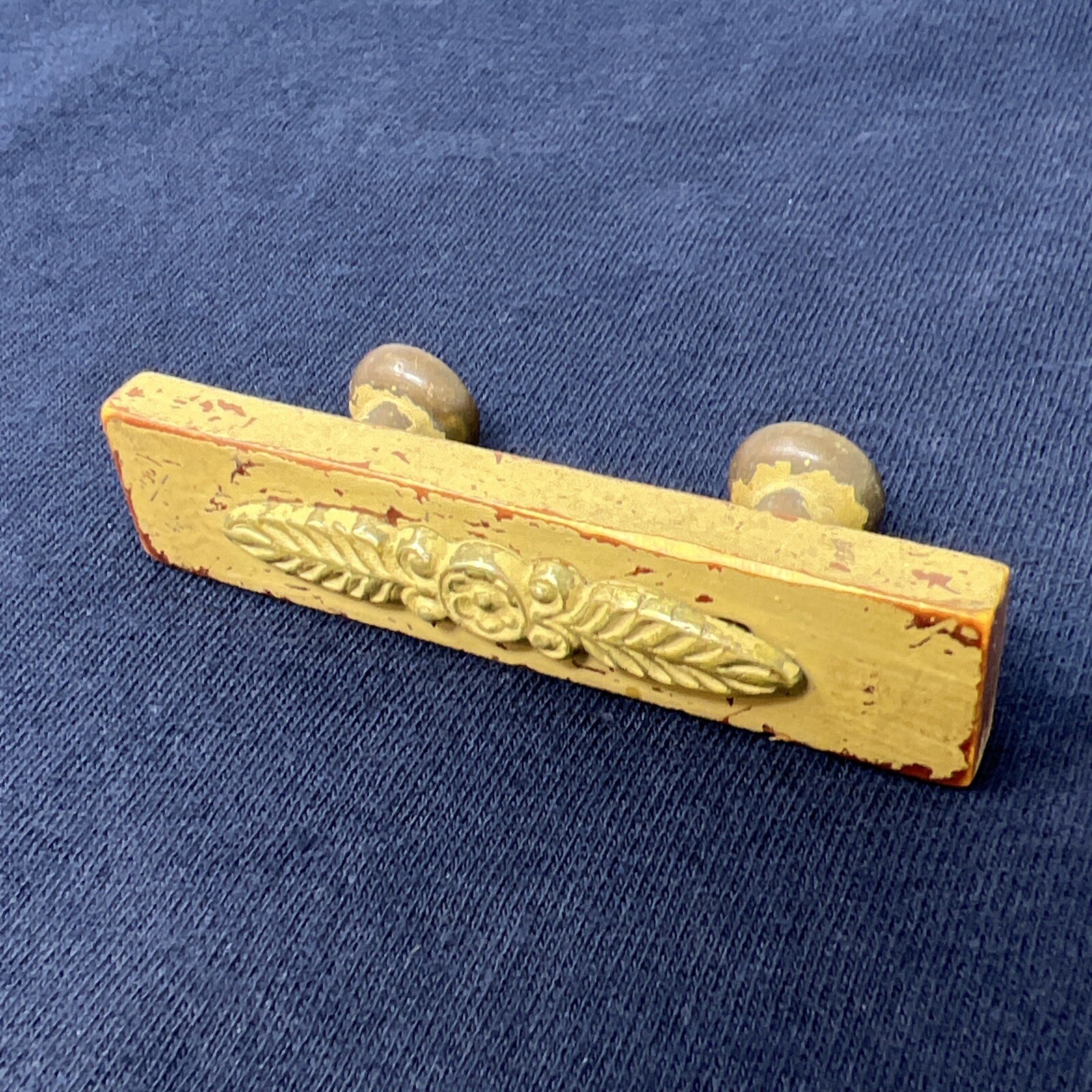 Antique Bakelite And Brass Drawer Pull