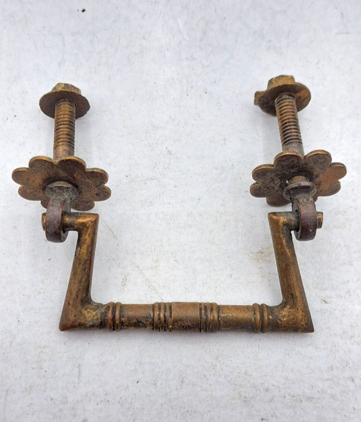 Antique Drawer Pull Handle Old Furniture Vintage Brass Hardware