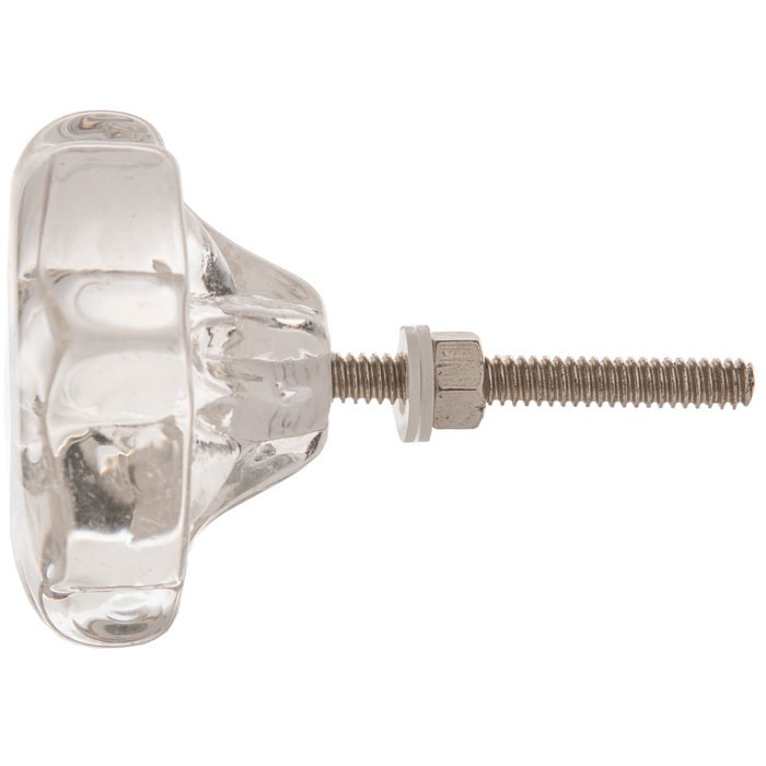 1; VINTAGE HOLLYWOOD REGENCY CRYSTAL clear GLASS DRAWER CABINET KNOBS HANDLES