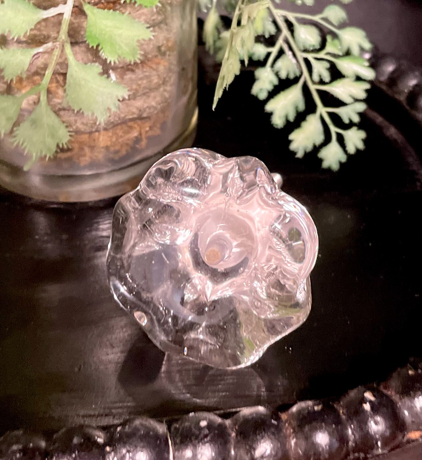 1; VINTAGE HOLLYWOOD REGENCY CRYSTAL clear GLASS DRAWER CABINET KNOBS HANDLES