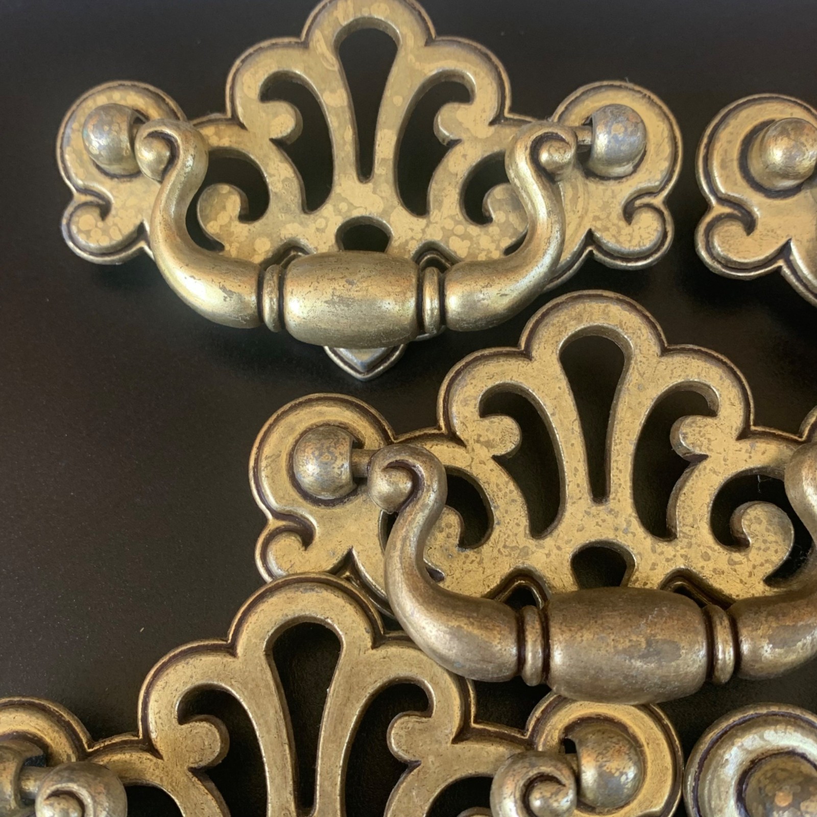 Vintage Brass Chippendale Drawer Pull Bail Hardware Drop Lot 12 Bat Salvage Gold