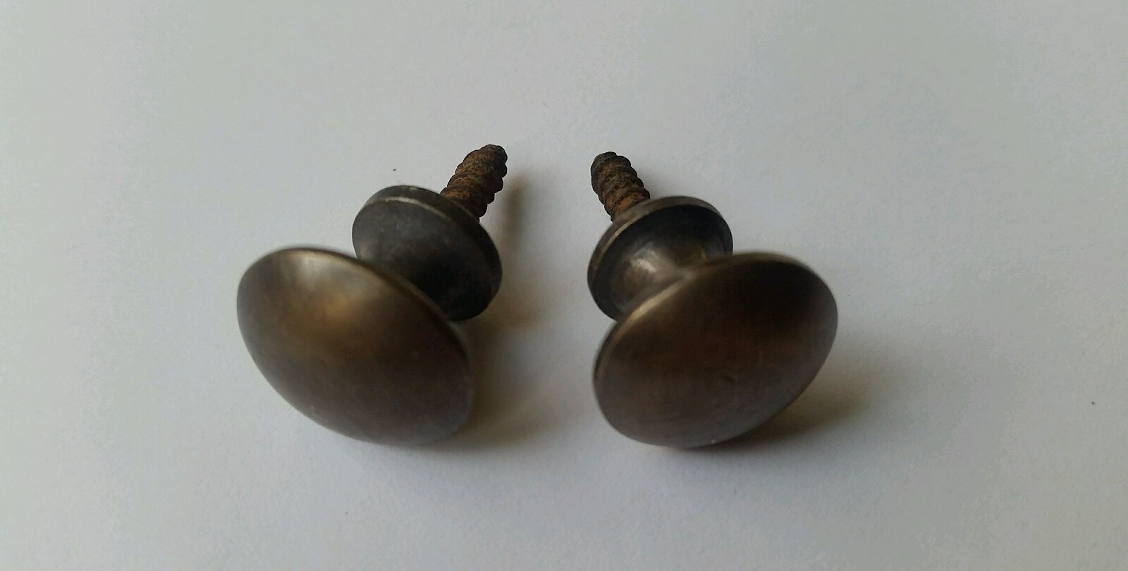 Pair (2) Solid Brass Stacking Barrister Bookcase Hoosier 5/8″ Knobs Pulls #K2