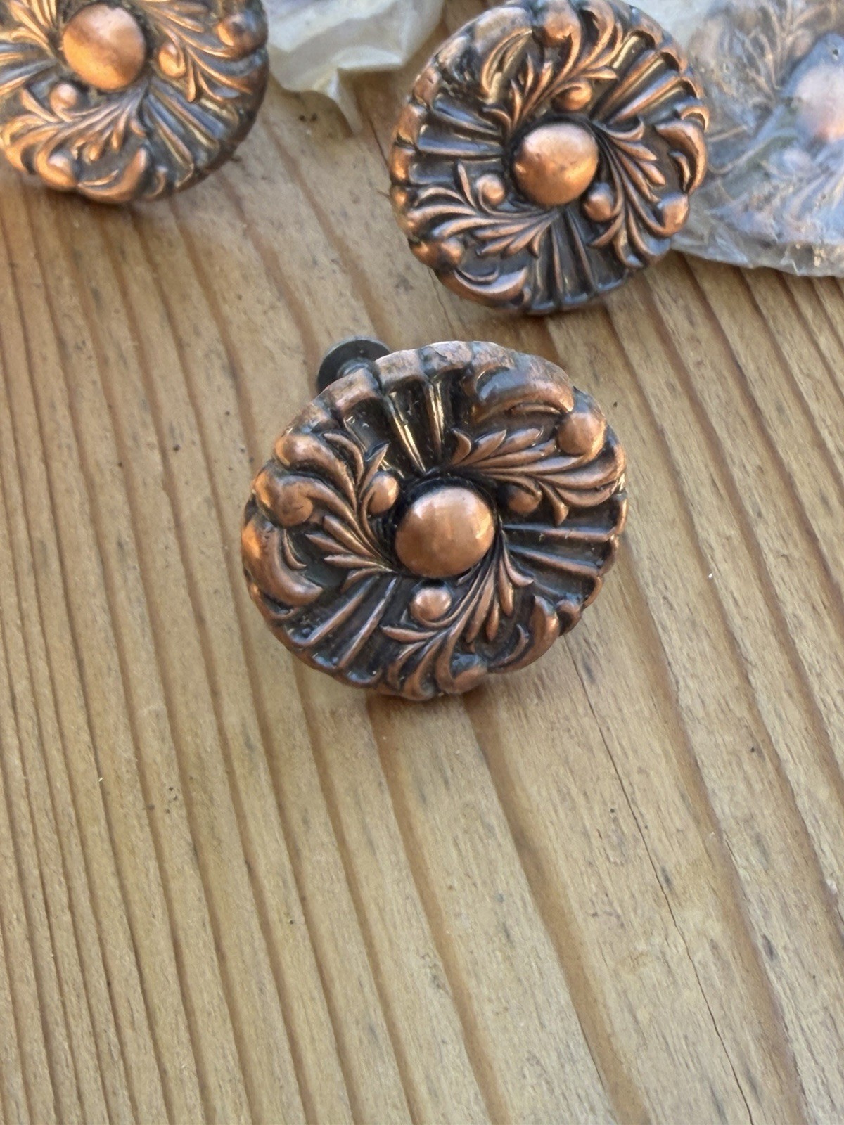 Lot of 10 Vintage 1960 Amerock Floral Pulls Brass