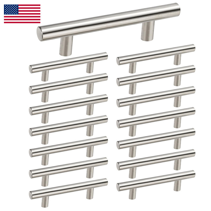 Homdiy 15 Pack Brushed Nickel Cabinet Pulls 3 Inch Handles Stainless Steel