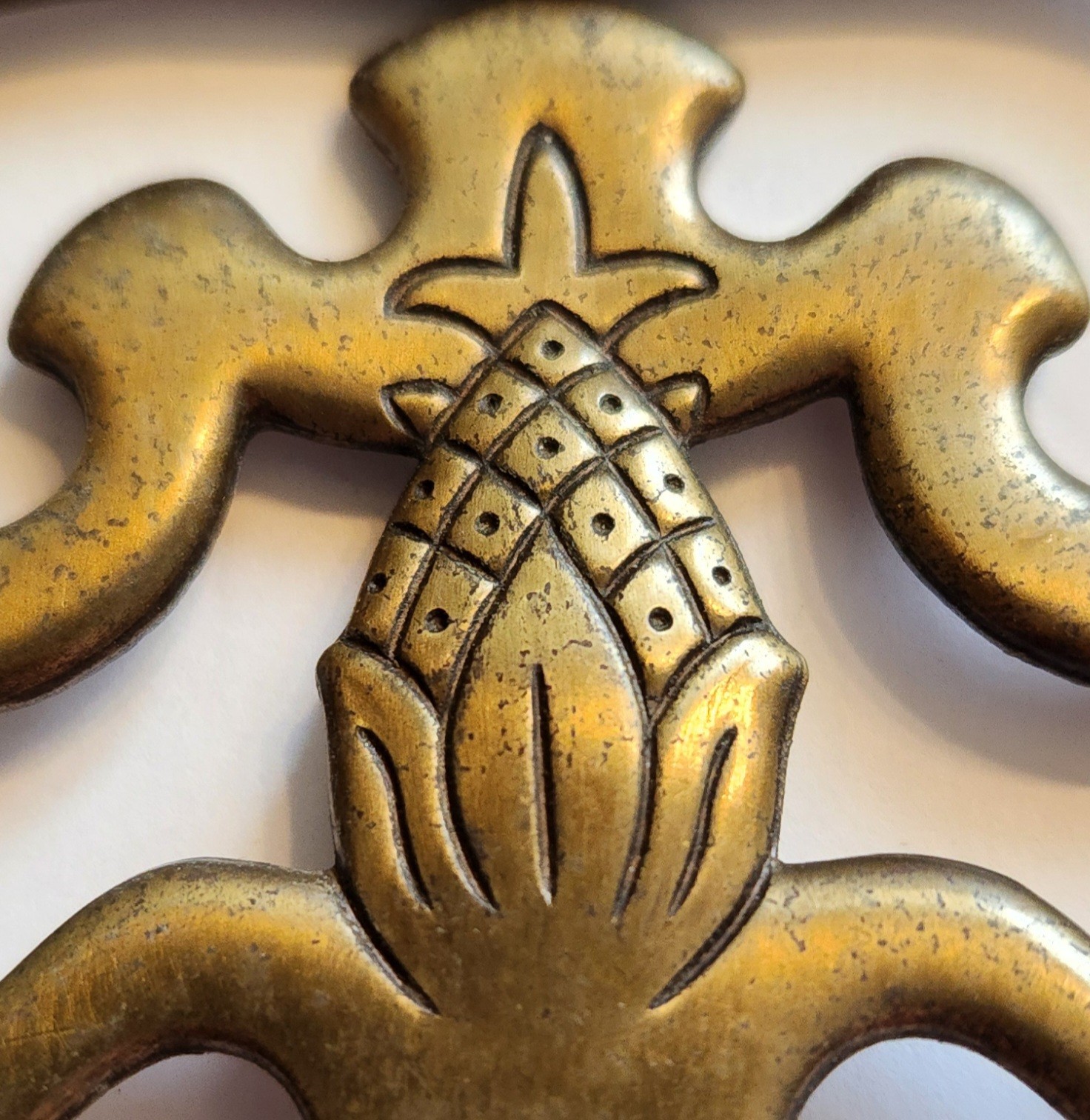 Vintage Chippendale Bat Wing Zinc/Brass Drop Bail Drawer Pull Handle 3.5″ Center