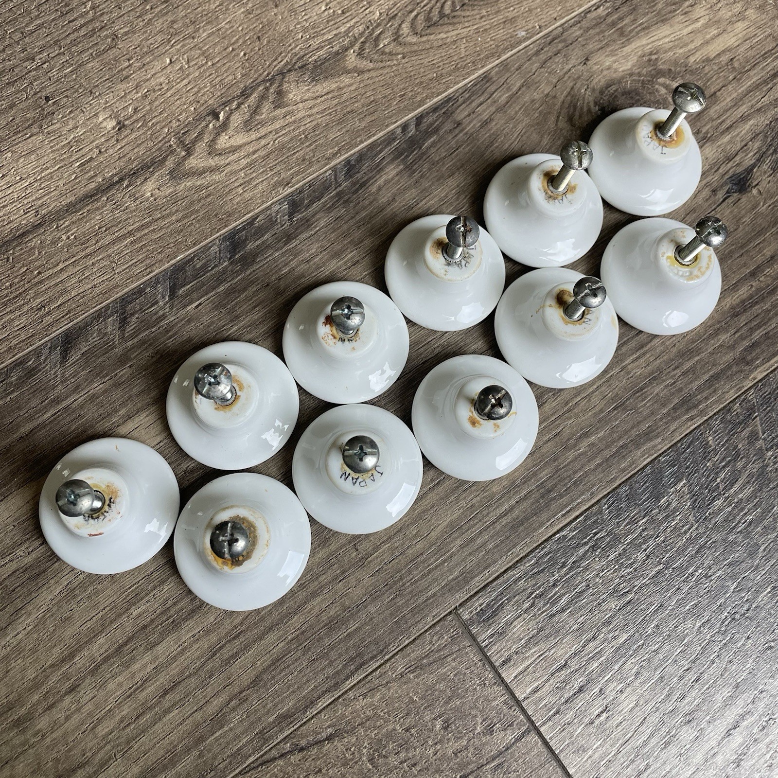 Vintage Lot of 11 Floral (2 Designs) Porcelain Cabinet Knobs Counterpoint Japan