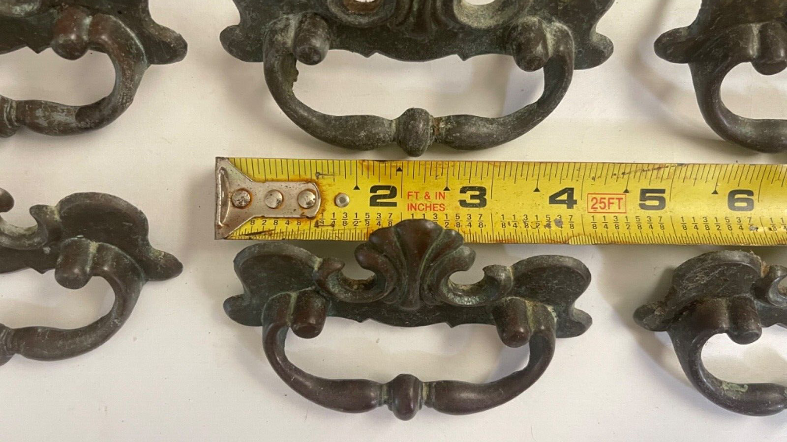 20 VTG Chippendale Phyfe Regency French BRASS Drawer Pull 3″ Ctr Handles P16006