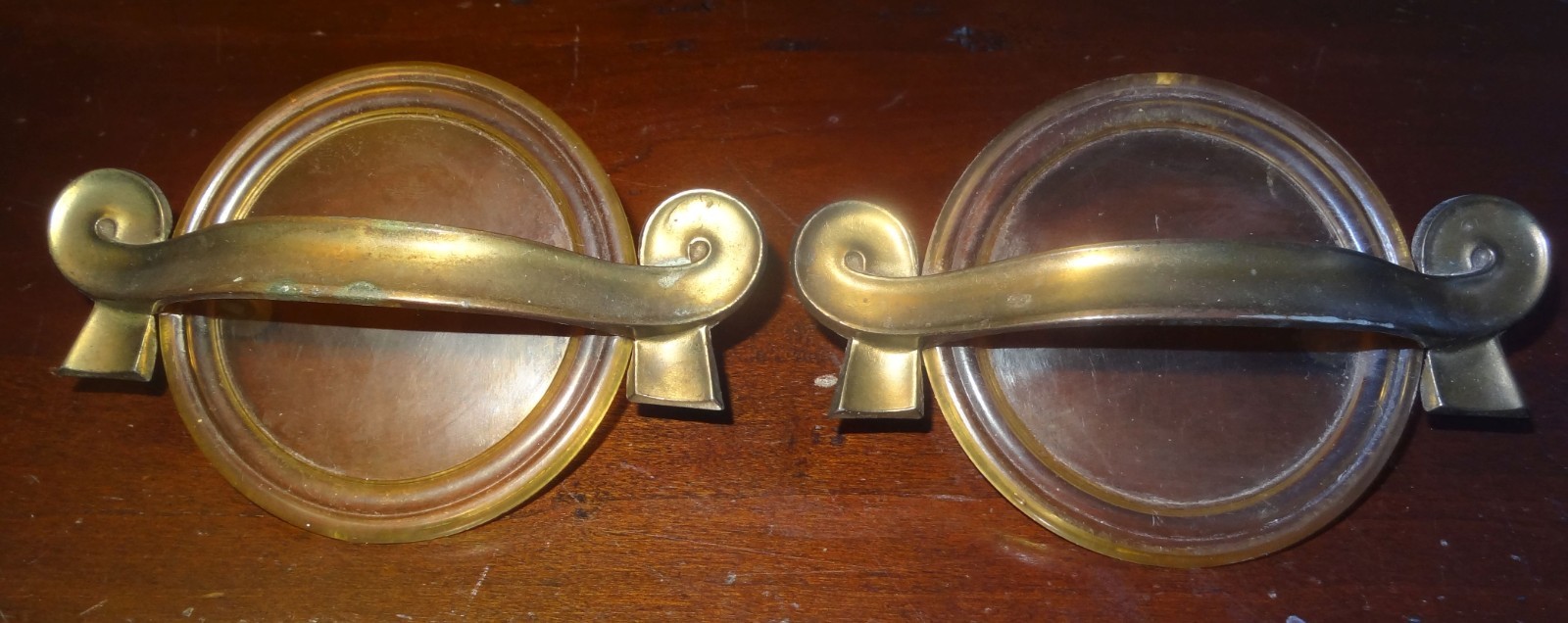 Lot 4 Antique Art Deco Bakelite & Brass Waterfall Furniture Draw Pulls & Bonus