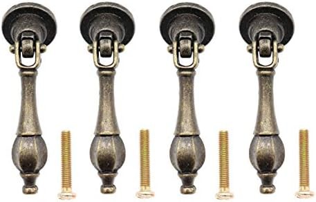 10-Pack Antique Vintage Tear Drop Pulls with Pendant for Dresser Drawer Cabniet