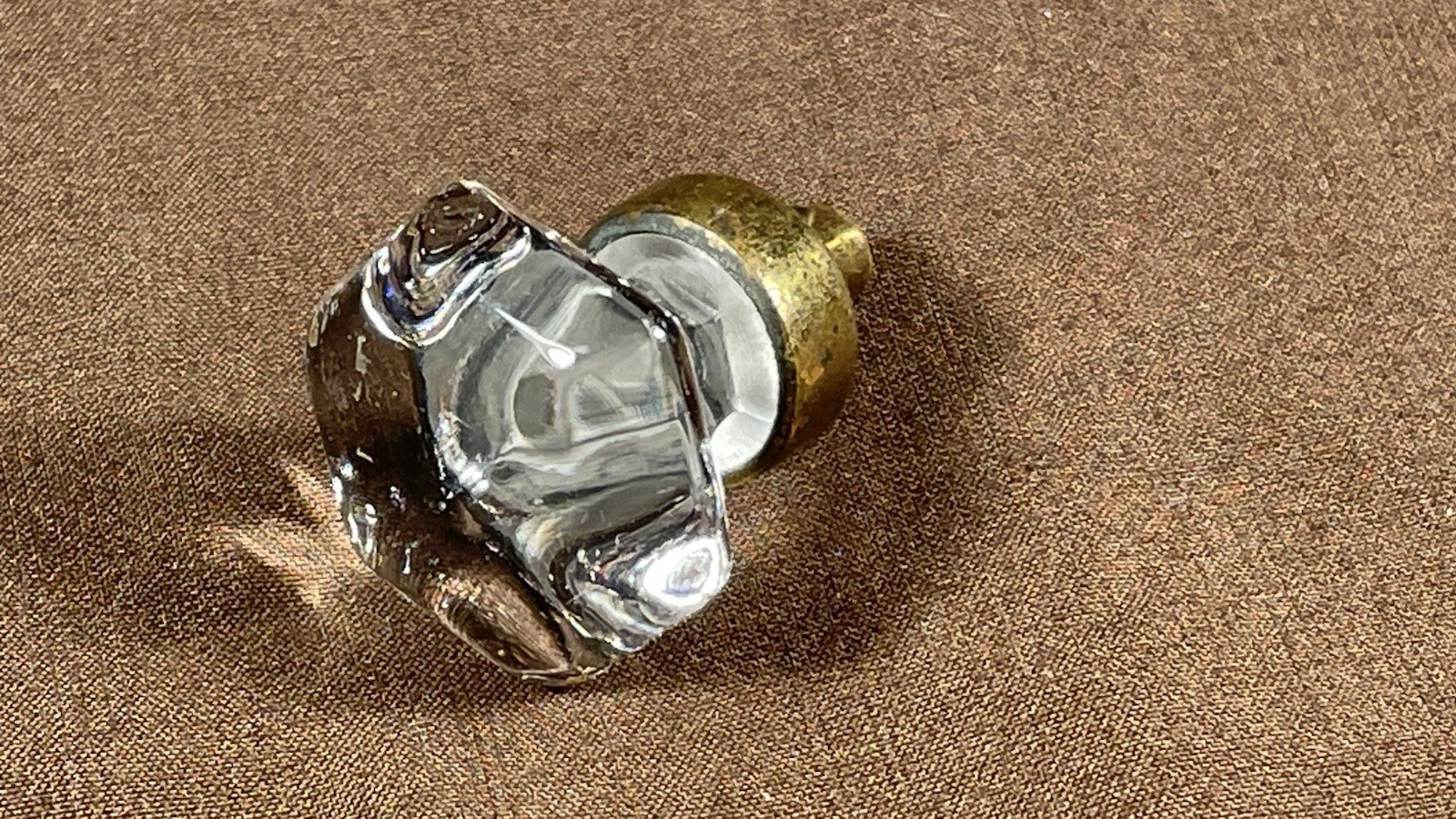 Antique Original Dental Medical Cabinet Glass Drawer Knob Pull Hardware