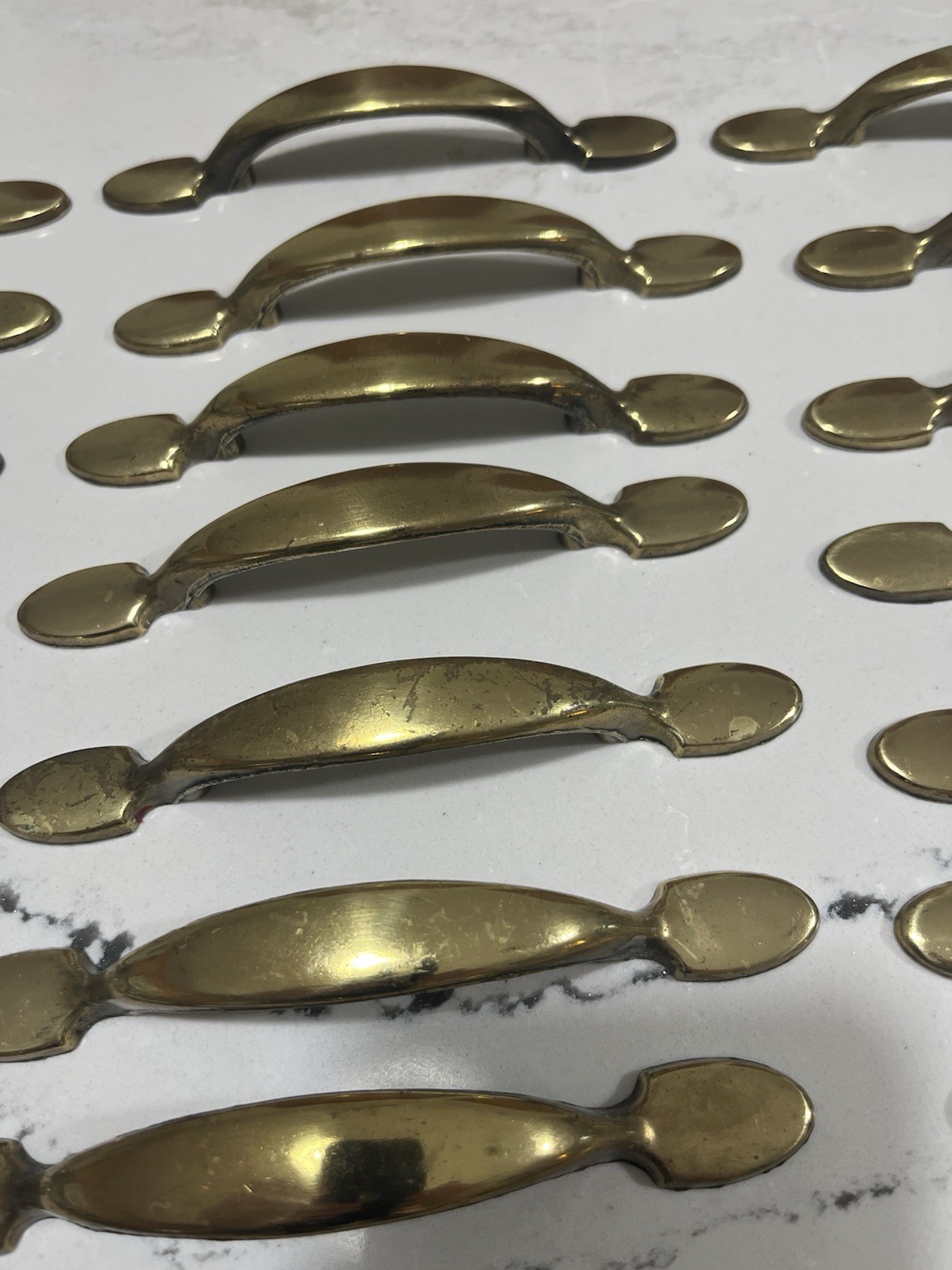 Lot 63 Vintage Amerock Brass Drawer Cabinet Pulls Handles Hardware 1980s