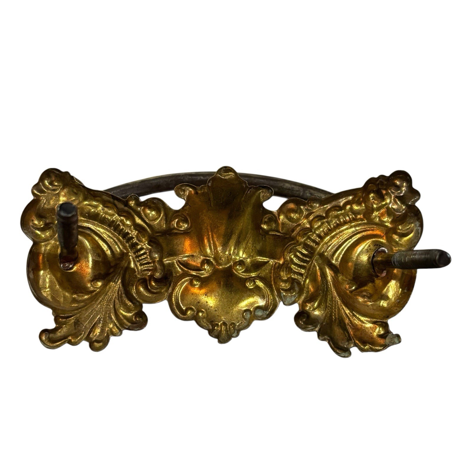 Antique Ornate Victorian Brass Drawer Dresser Bail Pull Handle