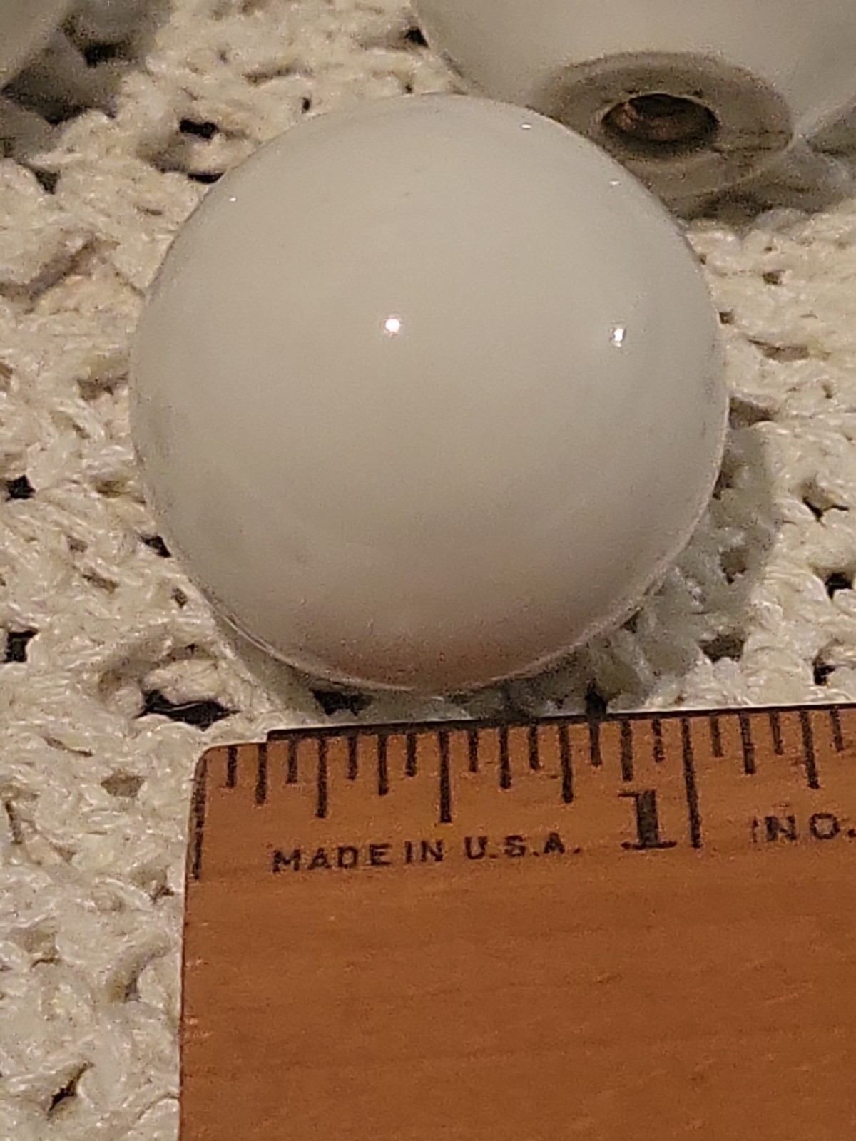 Set of 4 Vintage White Ceramic Drawer Pulls Knobs + Round With Flat Bottom