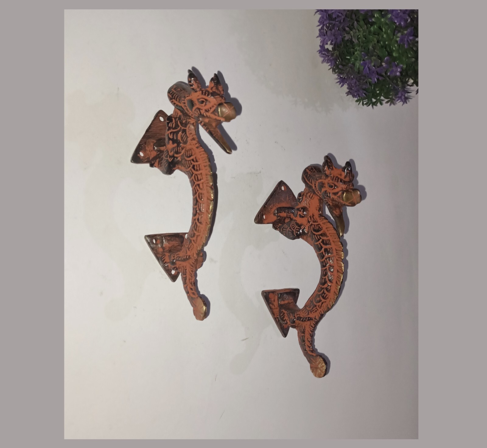 Dragon Shape Door Pull Handmade Doorware Handle Mythological Creature HK