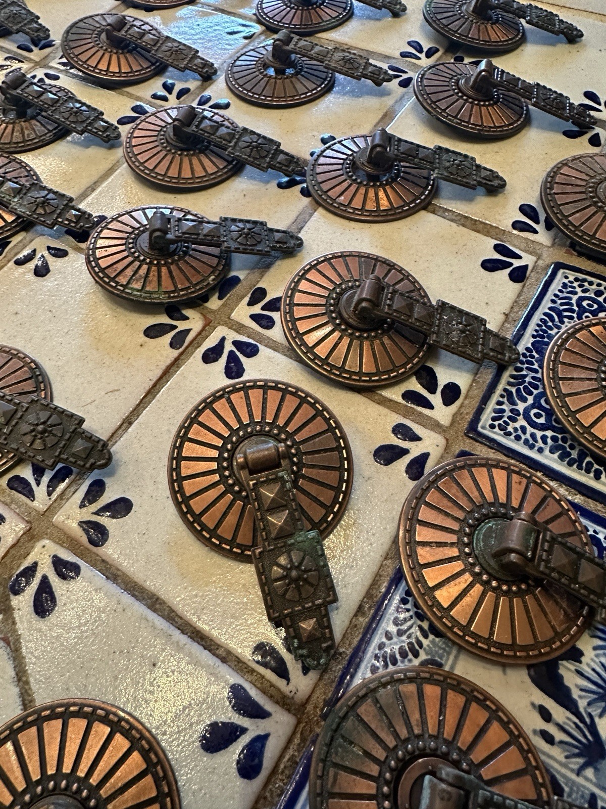 Hyer Vintage Drawer Pulls copper Southwestern Pueblo Style Art Deco