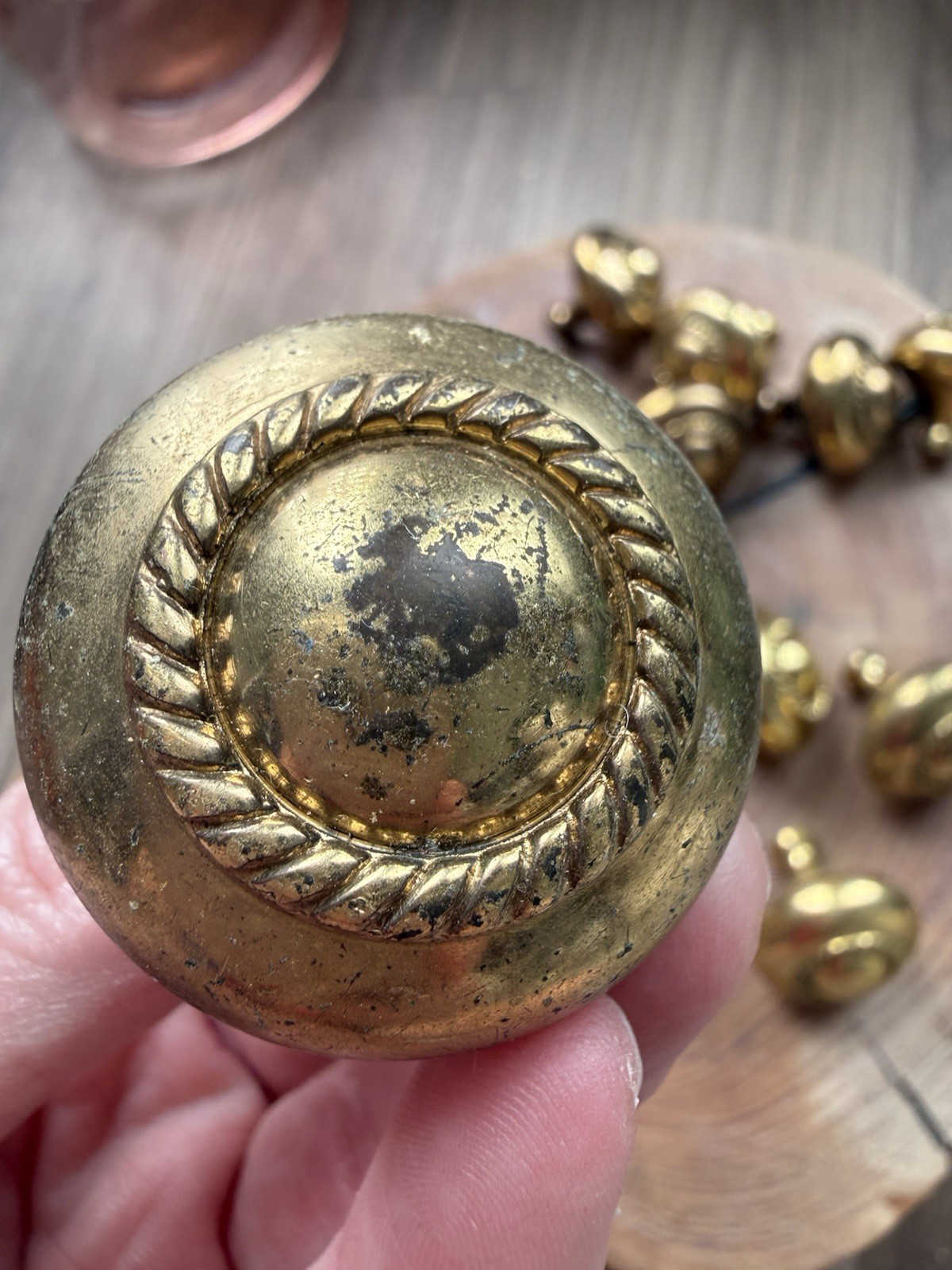 Lot of 16 Vintage Brass Cabinet Drawer Knobs 1.5”