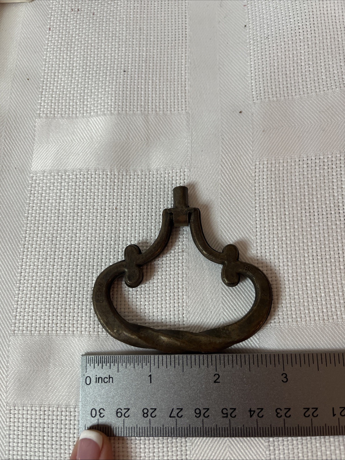 6 Vintage Drawer Pull Bronze Tone Mid Century