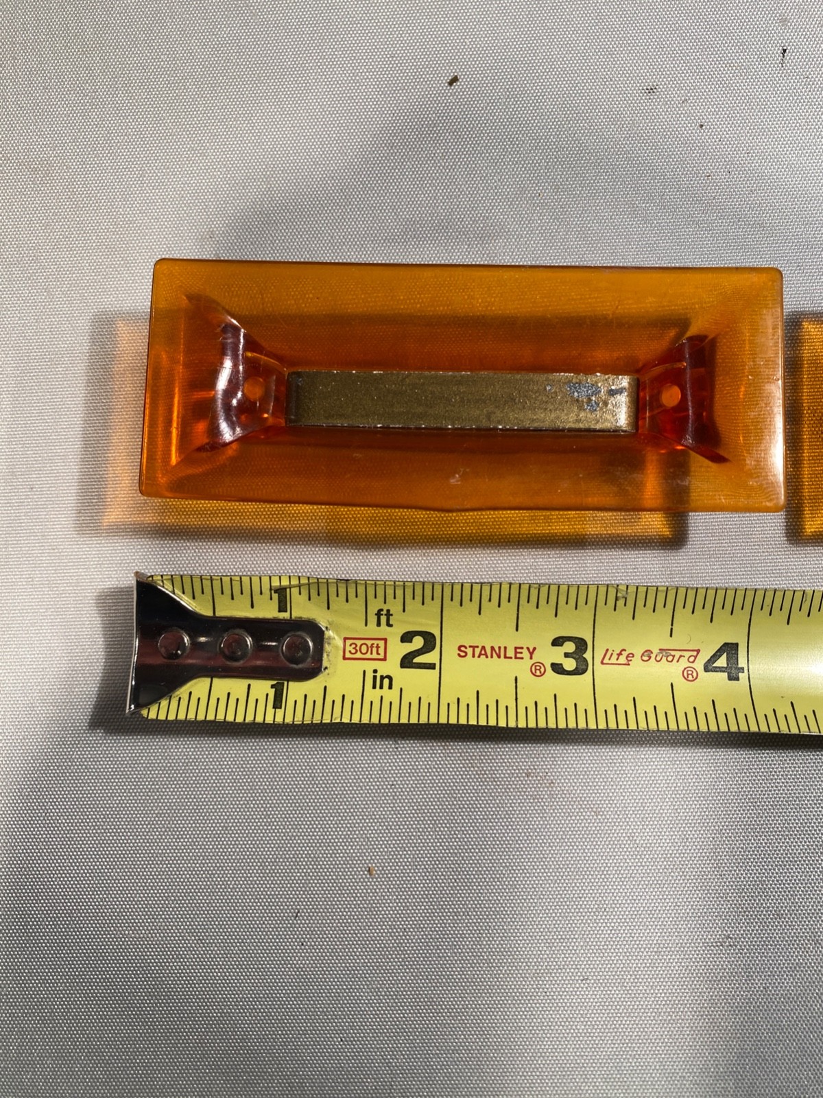 Lot of 8 Vintage MCM Plastic Orange Drawer Pulls and screws from Harmon Dresser