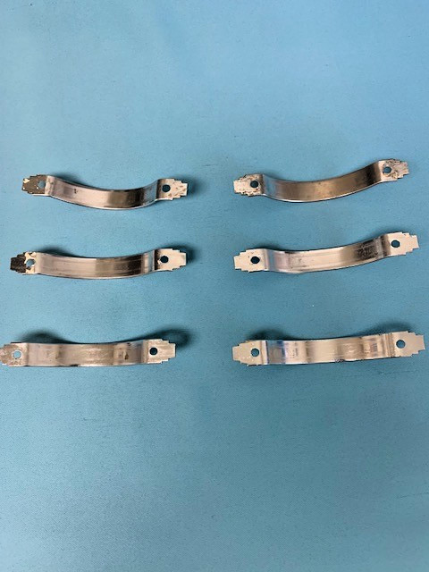 Chrome Art Deco Cabinet Drawer Pulls 1940’s stepped geometric ends
