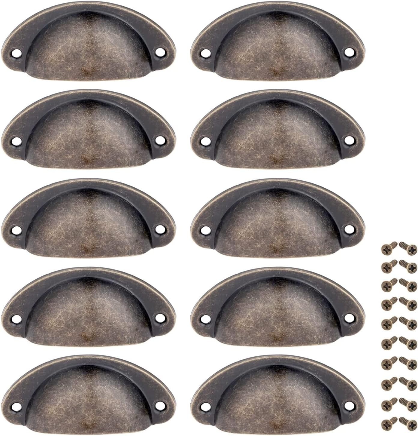 10PCS Elegant Antique Bronze Drawer Pulls – Shell Knobs for Cabinets & Dressers
