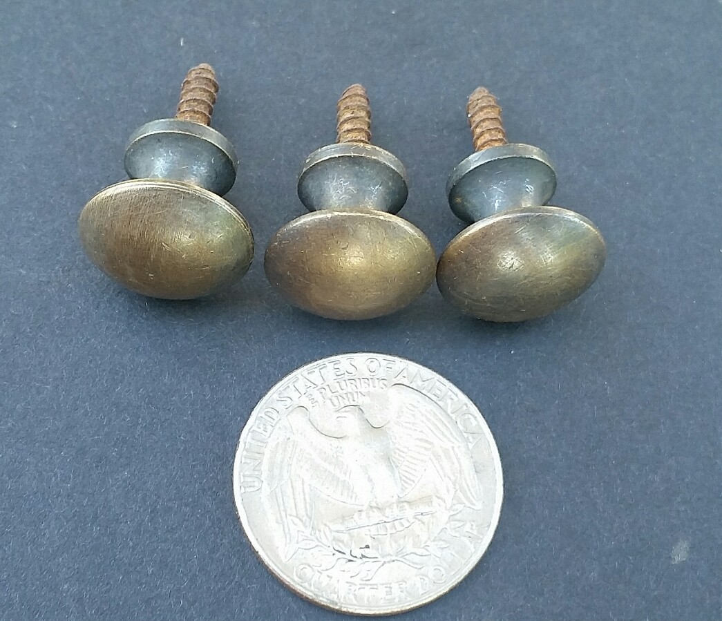 3 Solid Brass Stacking Barrister Bookcase, Hoosier 5/8″ Round Knobs Handles #K2